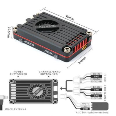 RUSHFPV RUSH MAX SOLO 5.8GHz 2.5W VTX 5.8G CNC Shell Built-In Cooling Fan